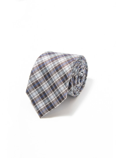 Patrick Hellmann Collection100% Silk Tie Brown And White Pattern image805